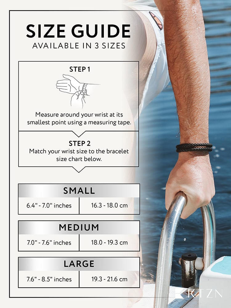 Double Black Braided Leather Bracelet