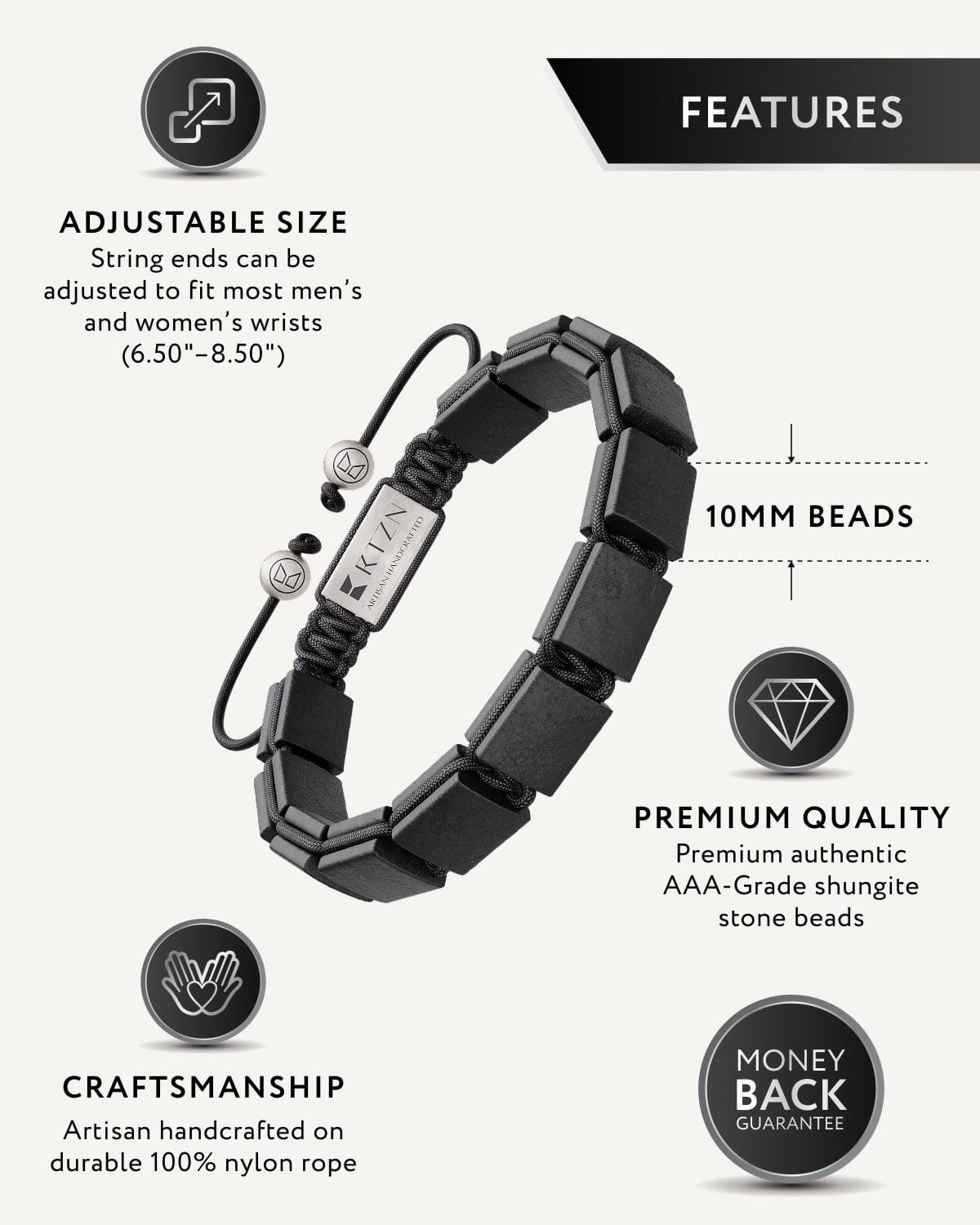 Shungite EMF Protection Bracelet - Havana