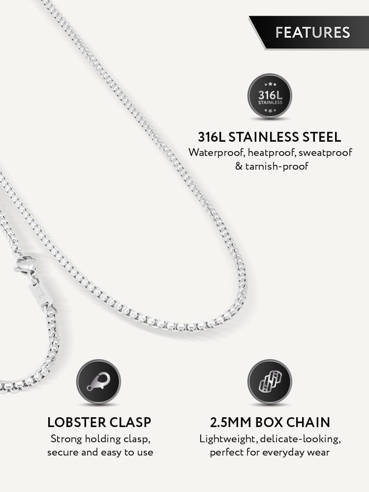Box Chain - 2.5mm (Silver)
