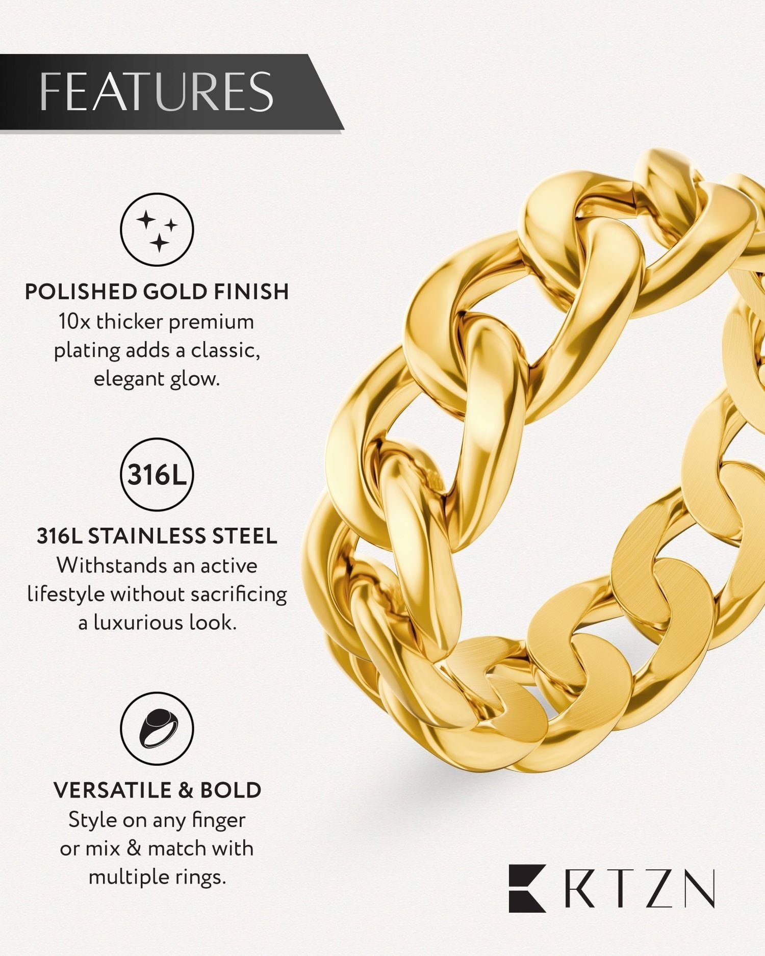 Cuban Link Ring (Gold)