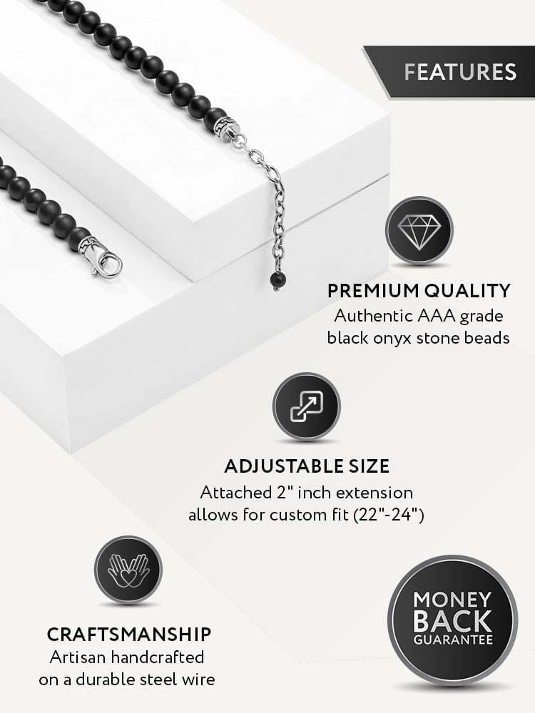 Black Onyx Beaded Necklace