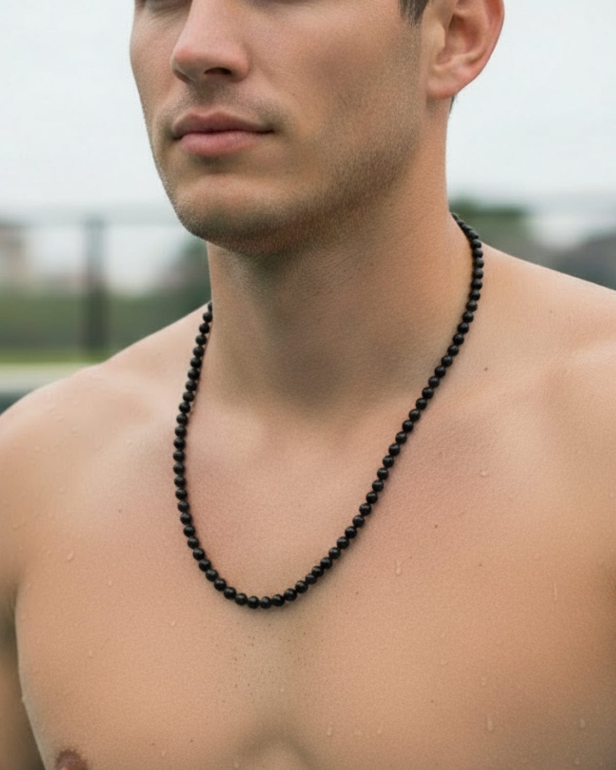 Black Obsidian Beaded Necklace