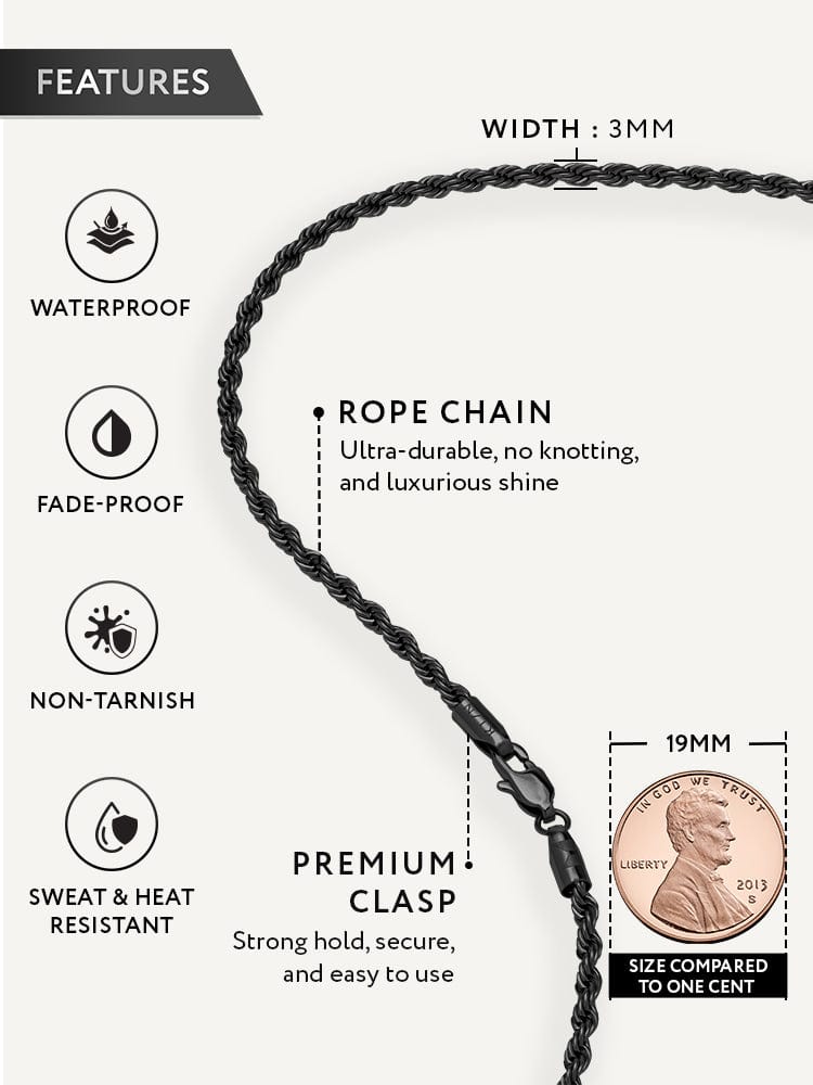 Black Rope Chain (3mm)