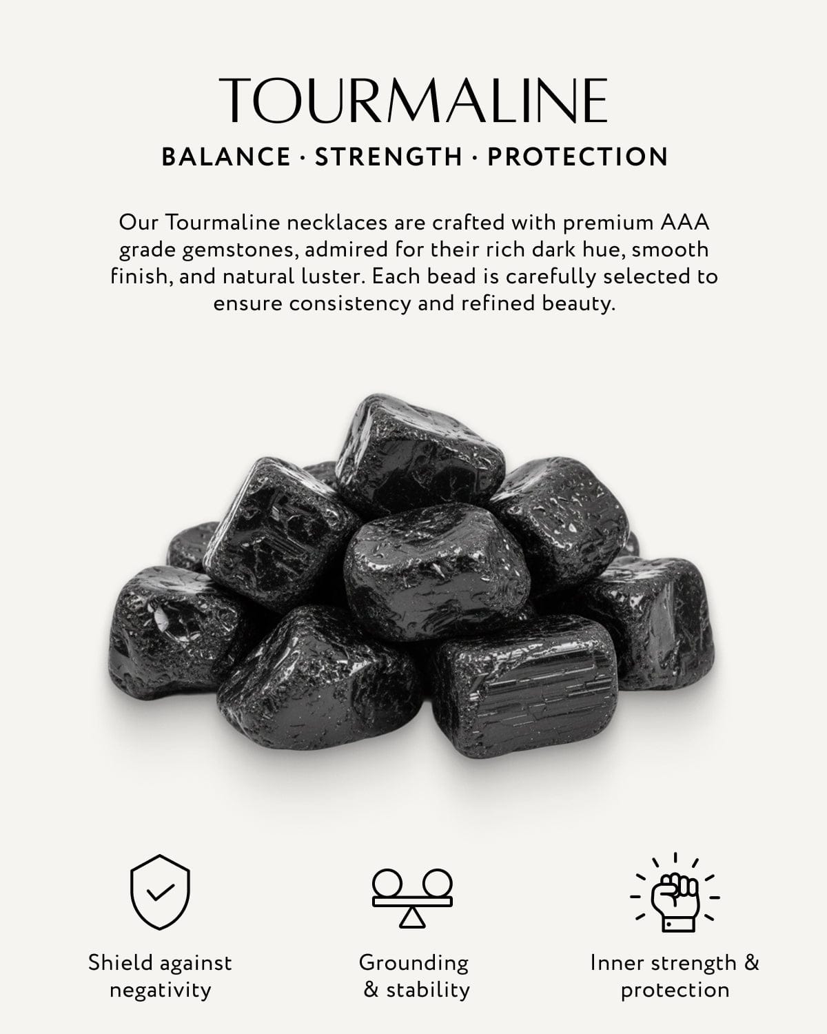 Black Tourmaline Beaded Necklace