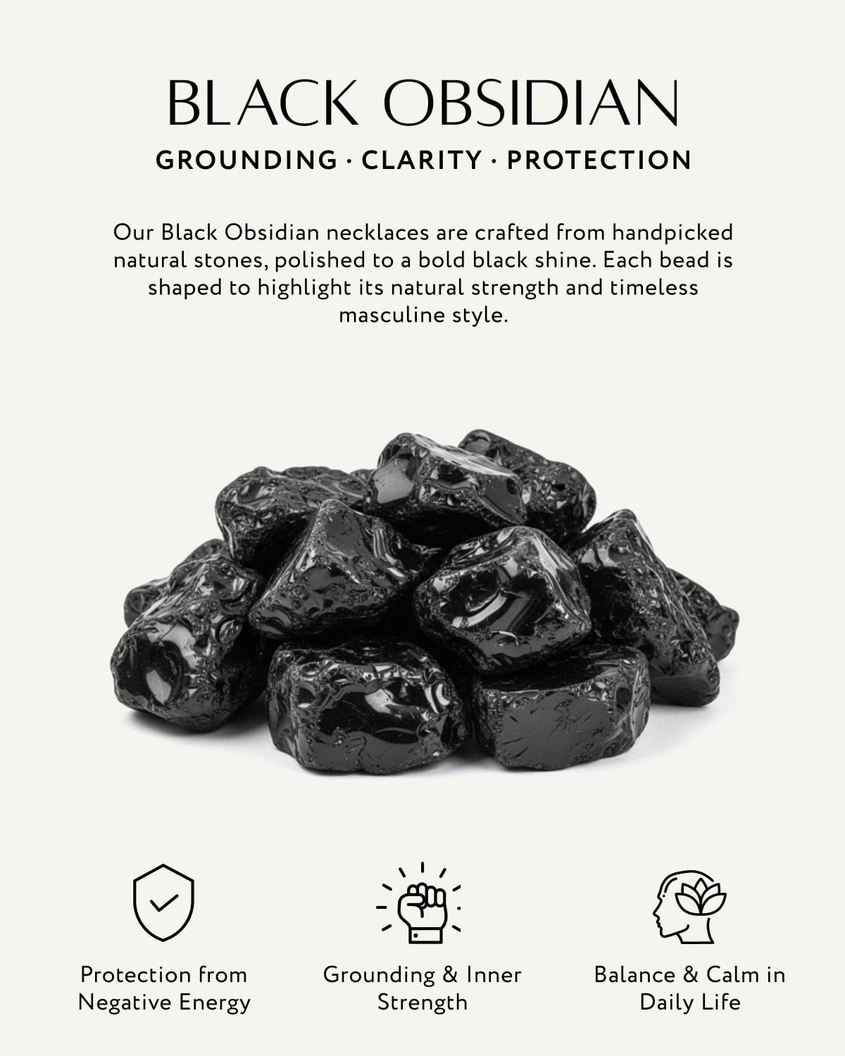 Black Obsidian Beaded Necklace