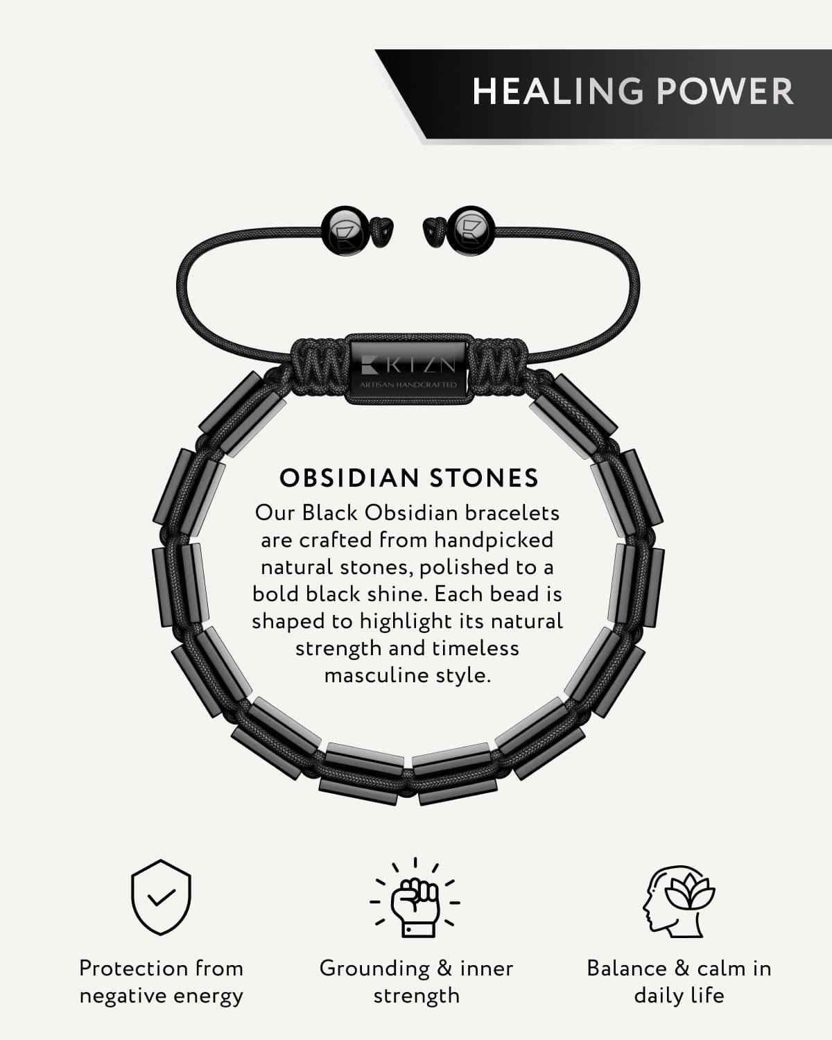 Black Obsidian Beaded Bracelet - Havana