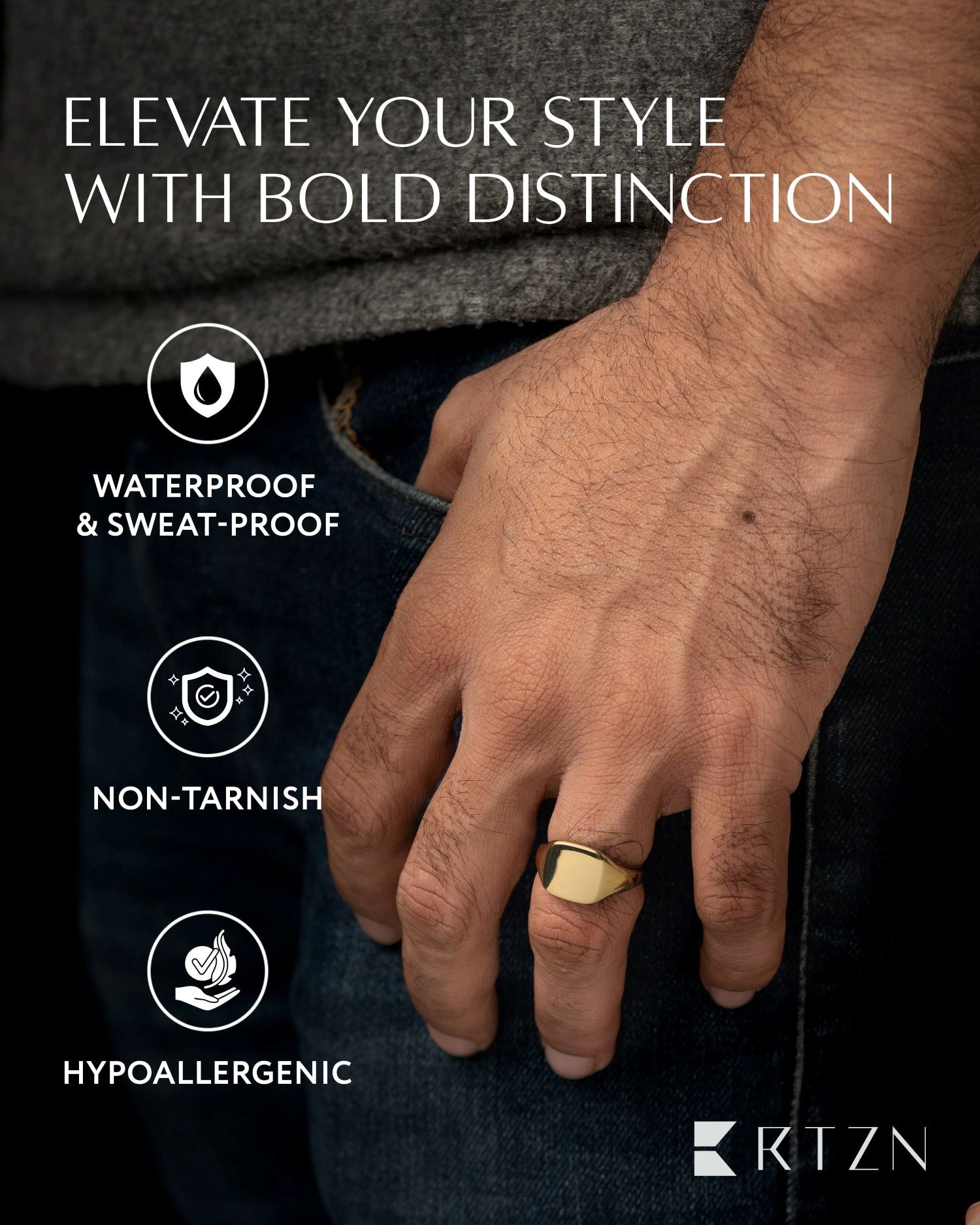 Square Signet Rings (Gold)