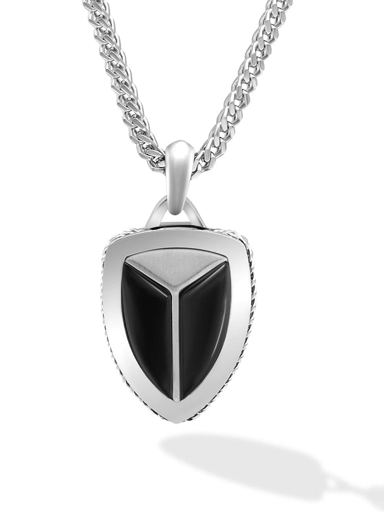 Black Onyx Shield Pendant Necklace
