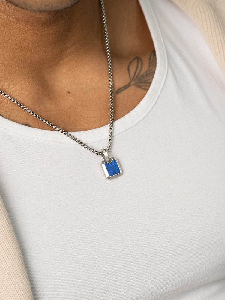 Lapis Lazuli Square Pendant Necklace